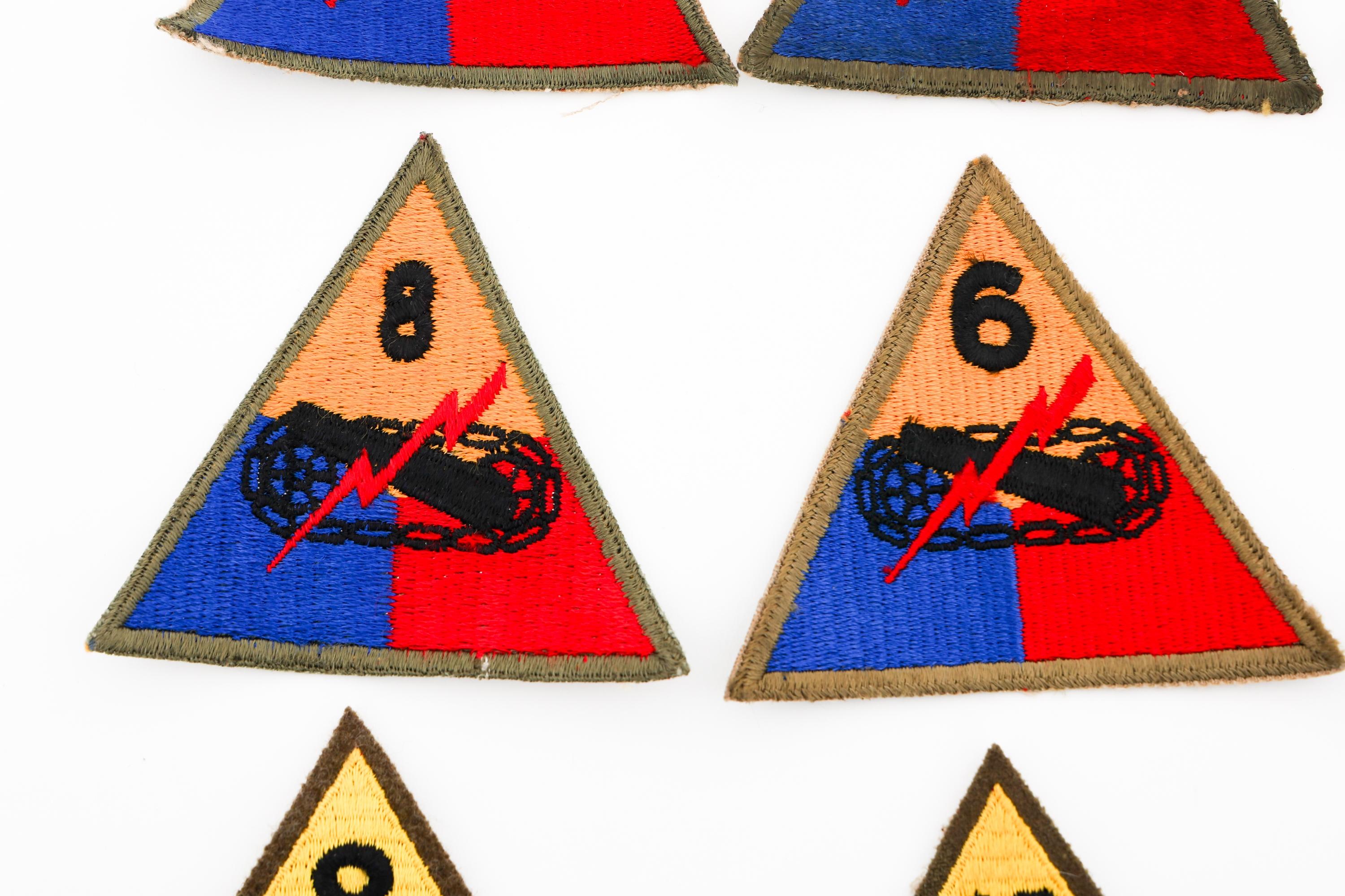 WWII US ARMY 6th - 11th ARMORED DIVISION PATCHES
