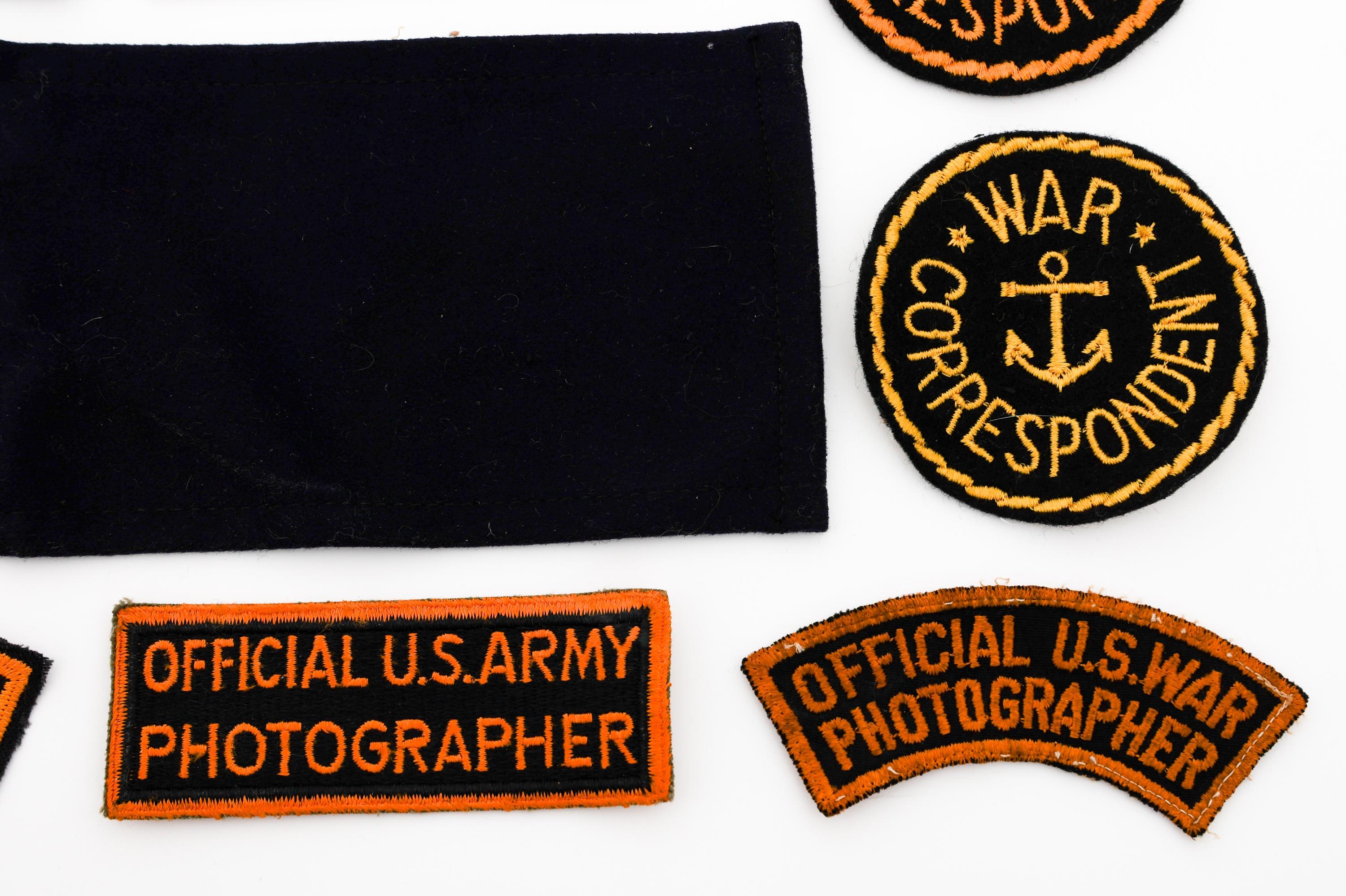 WWII US PHOTOGRAPHER & CORRESPONDENT PATCHES