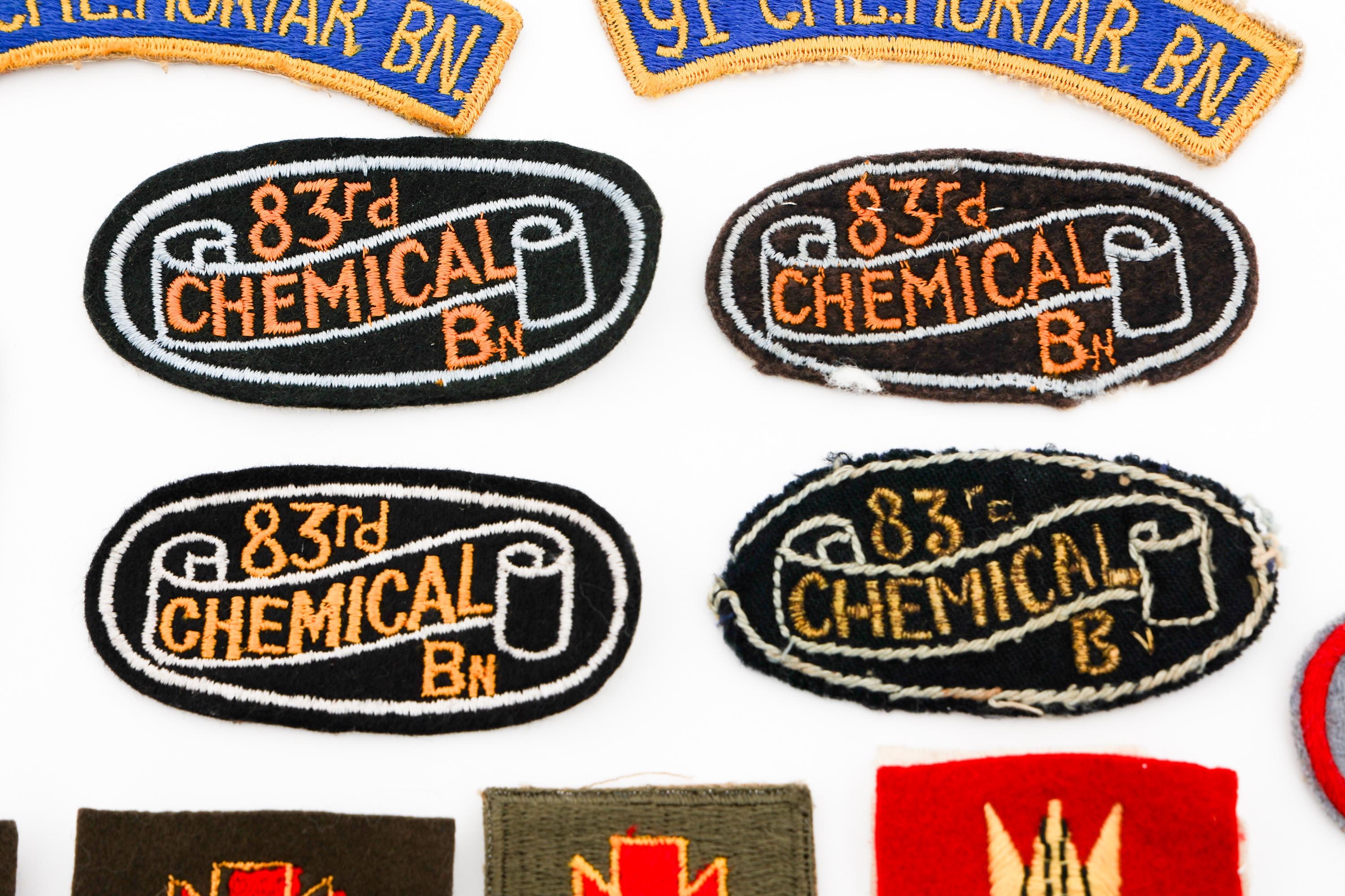 WWII US ARMY CHEMICAL BATTALION PATCHES