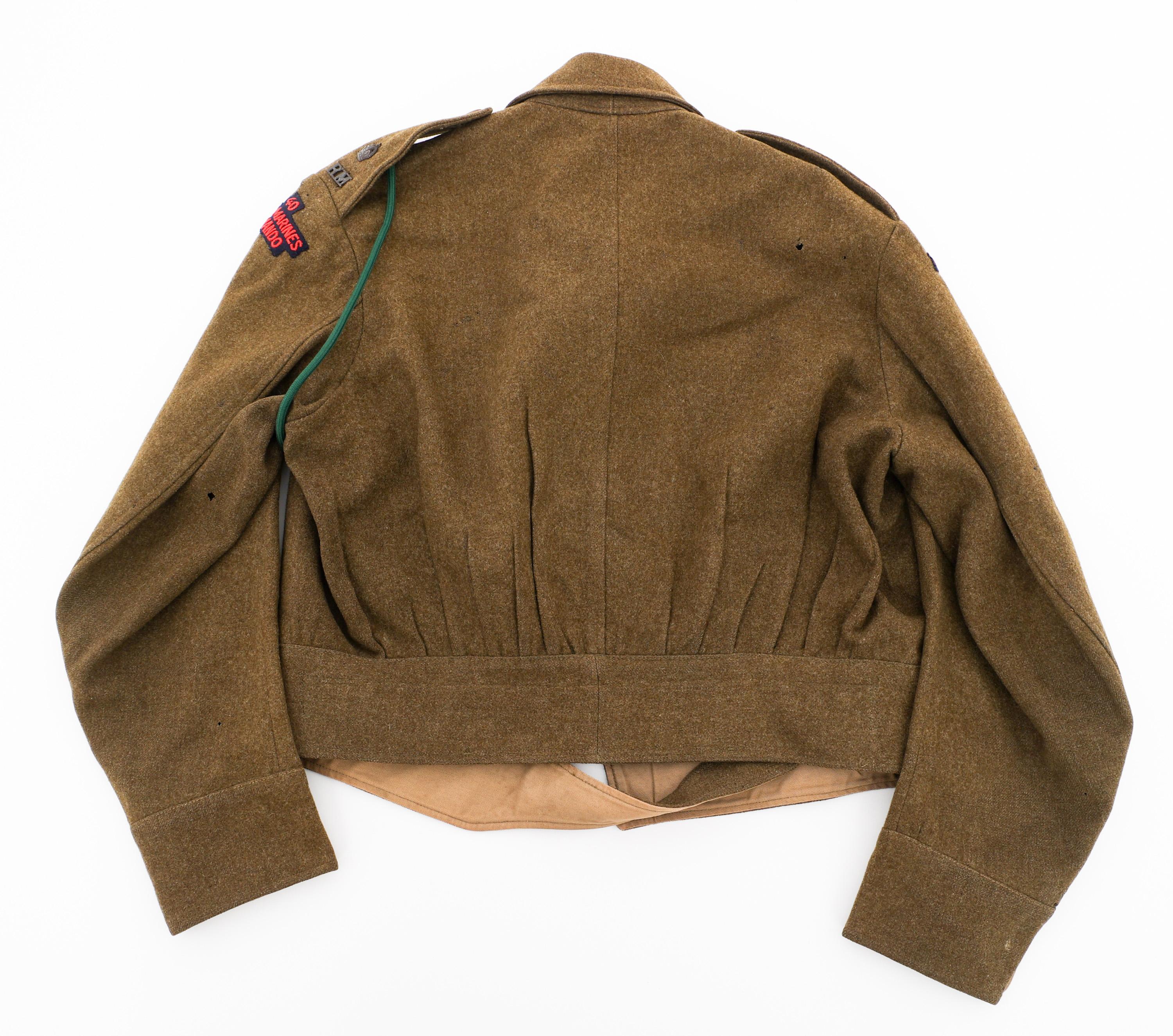 WWII BRITISH RM 40 COMMANDO OFFICER BLOUSE & BERET