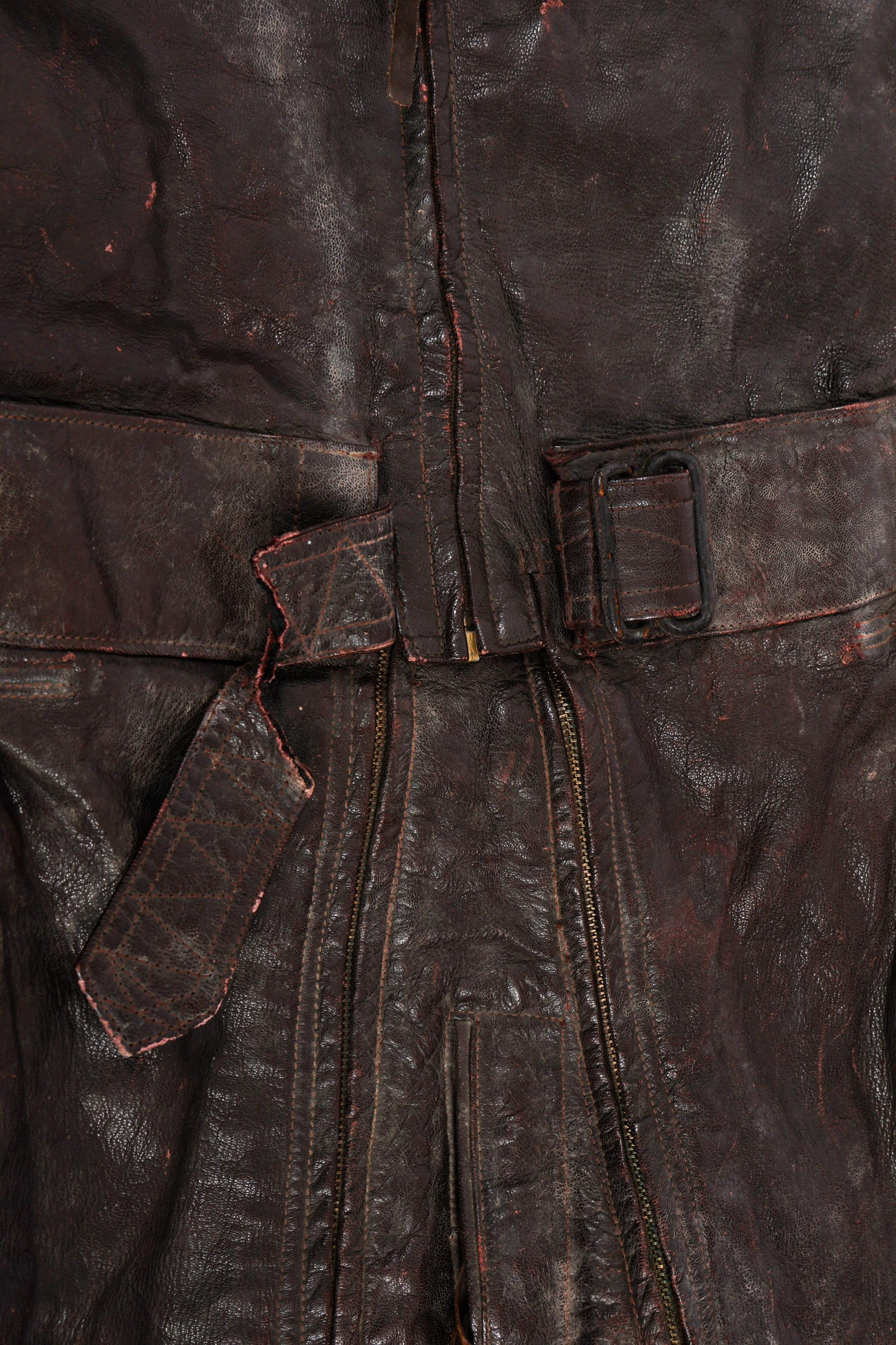 WWII US NAVY CFN-24 HEATED LEATHER FLIGHT SUIT