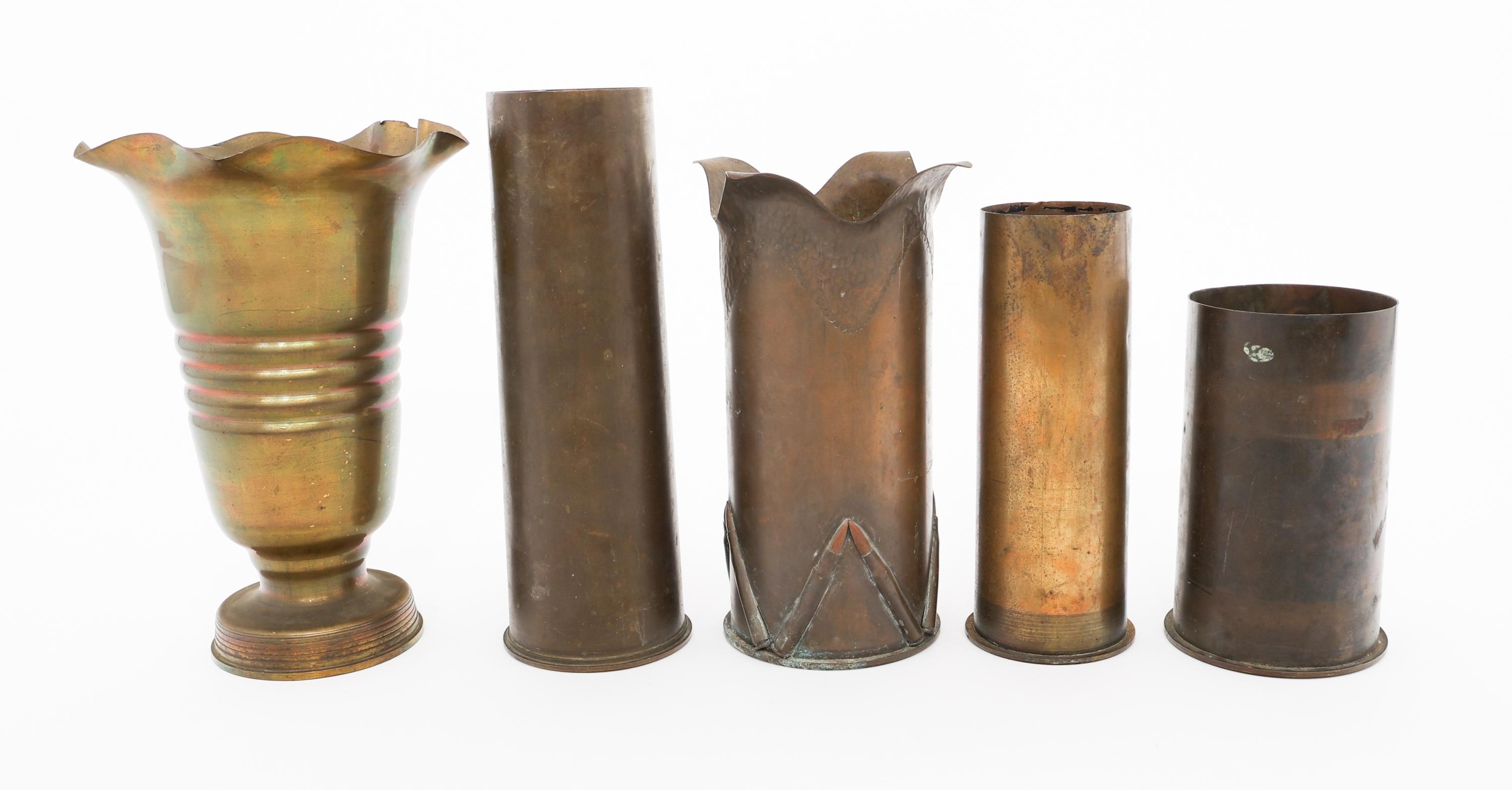 WWI - WWII ARTILLERY SHELL CASINGS & VASES