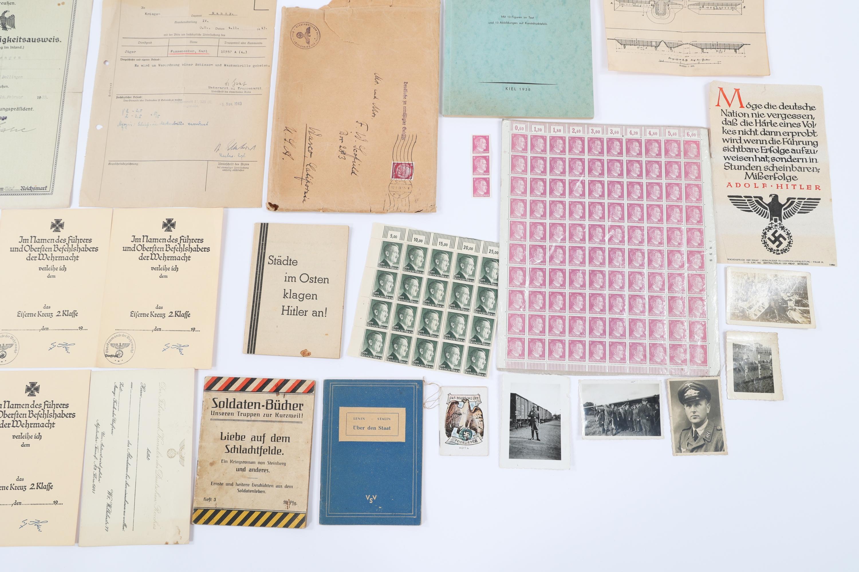 WWII GERMAN 17th SS DIV. GROUP DOCUMENTS & PHOTO