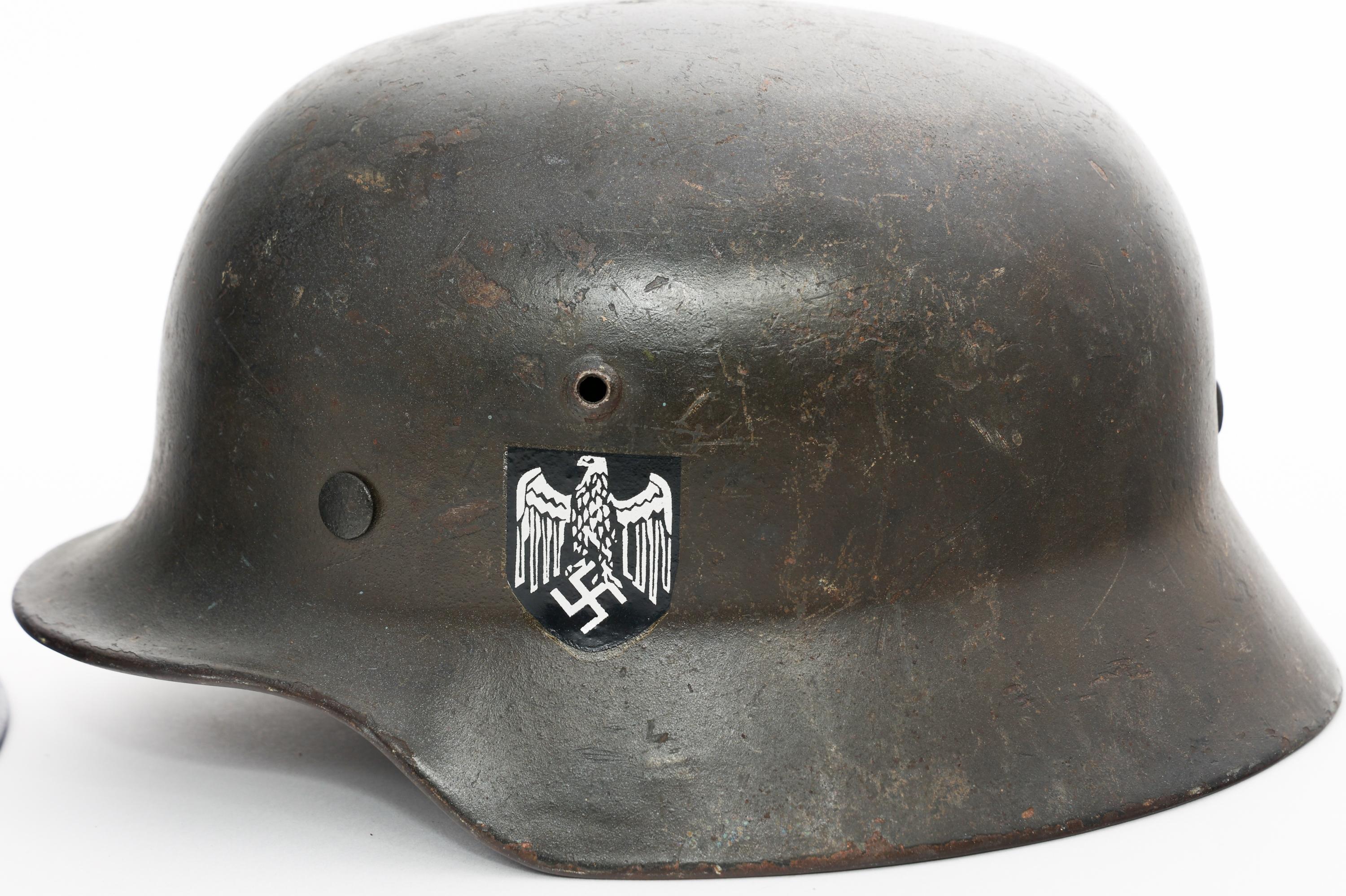 REFURBISHED WWII GERMAN COMBAT HELMETS
