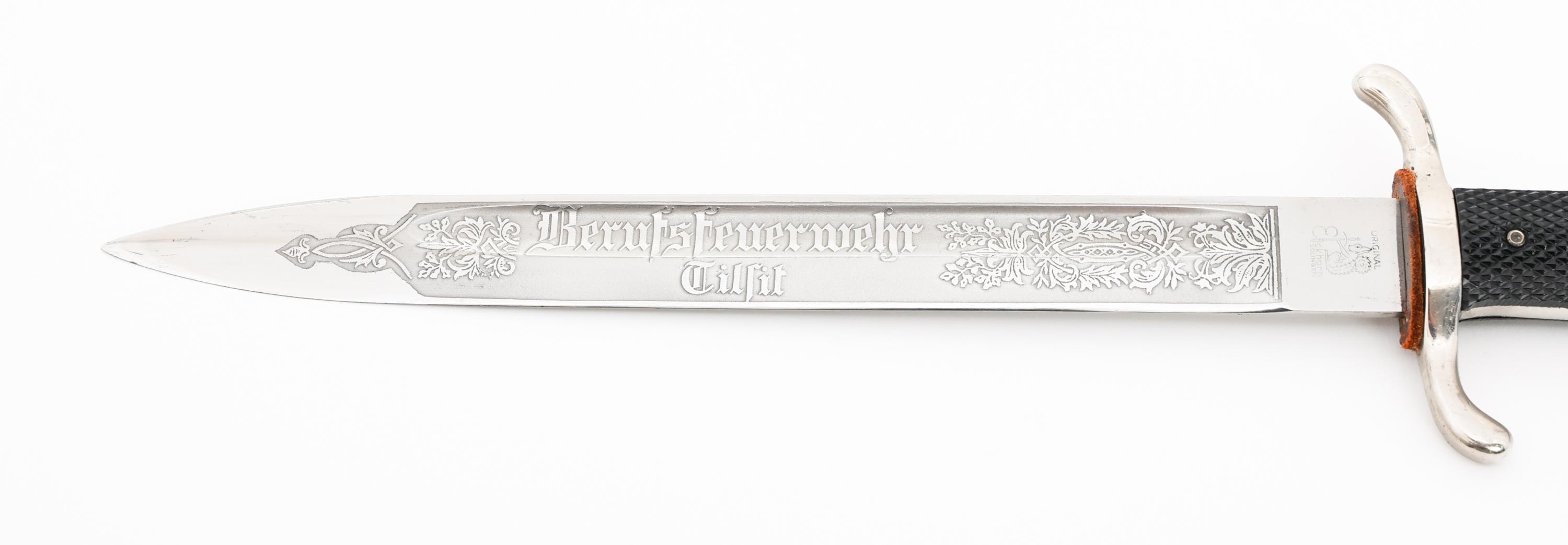WWII GERMAN FIRE POLICE ETCHED BAYONET