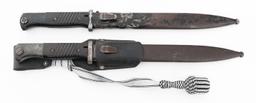 WWII GERMAN K98 COMBAT BAYONETS WITH SCABBARDS