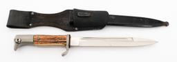 WWII GERMAN K98 STAG HORN BAYONET WITH SCABBARD
