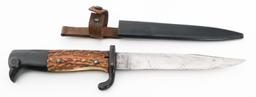 WWII GERMAN BOOT KNIFE by WKC WITH SCABBARD