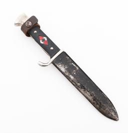 WWII GERMAN HITLER YOUTH KNIFE - MOTTO RZM M7/2