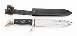WWII GERMAN NSDStB KNIFE WITH MOTTO by HARTKOPF