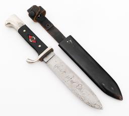 WWII GERMAN TRANSITIONAL HJ KNIFE - MOTTO by TIGER