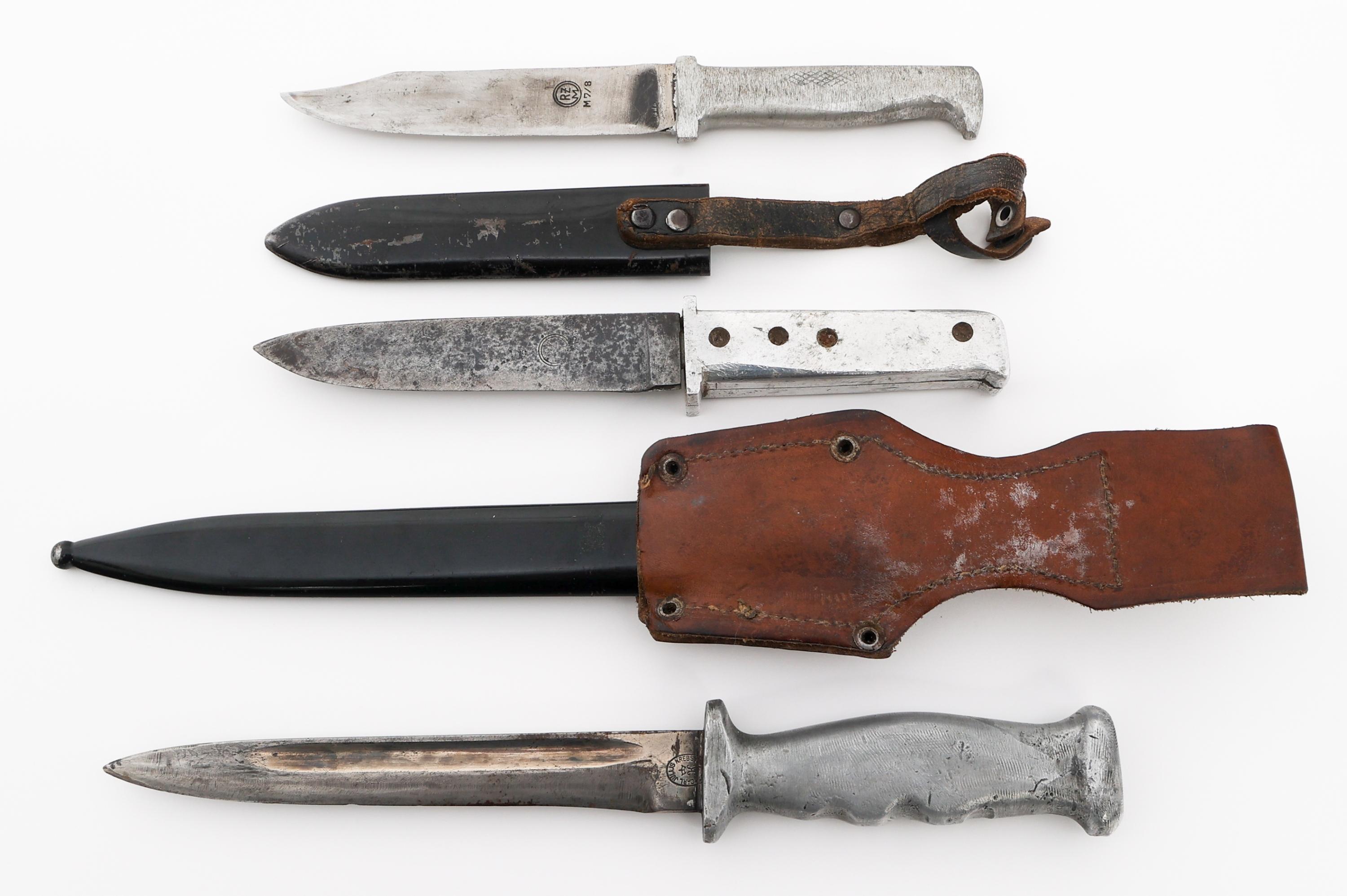 WWII US THEATER MADE GERMAN FIXED BLADE KNIVES