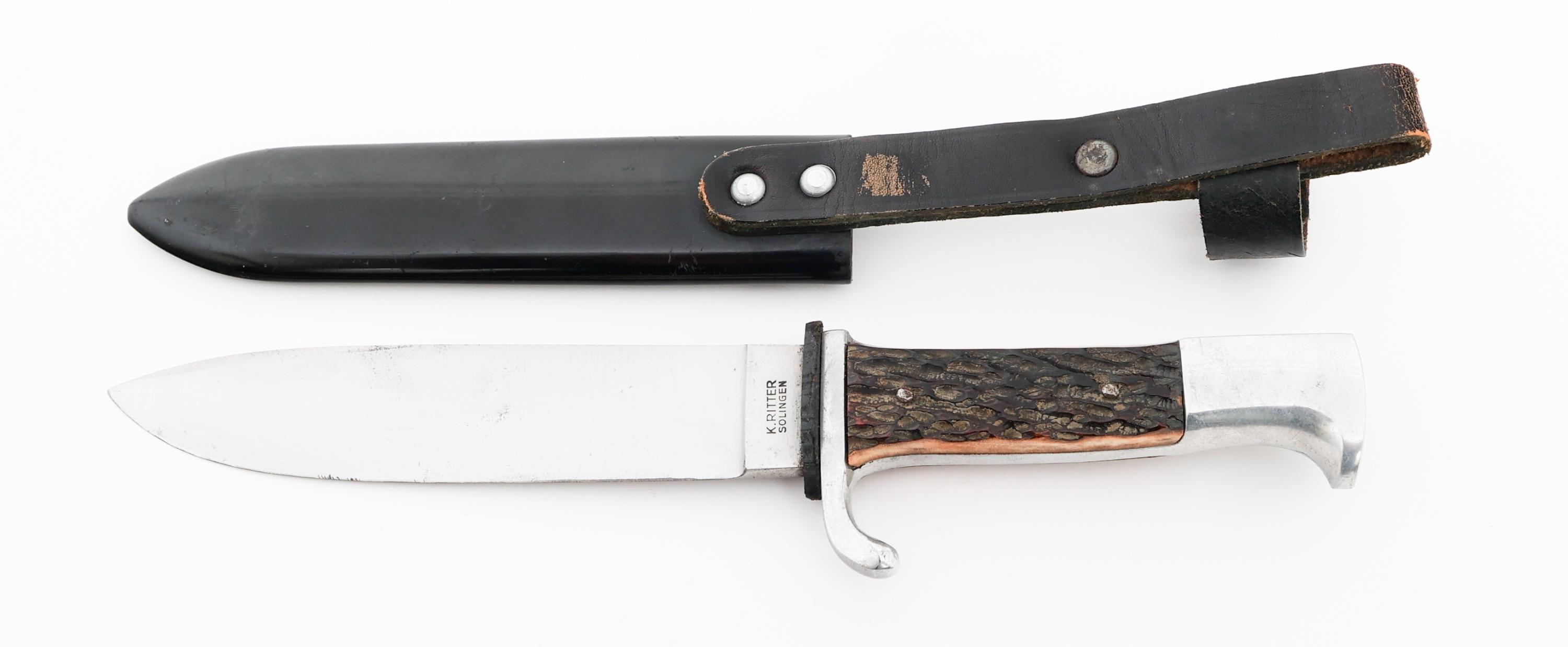 POST WWII GERMAN HUNTING KNIFE by BROOKS KNIFE CO