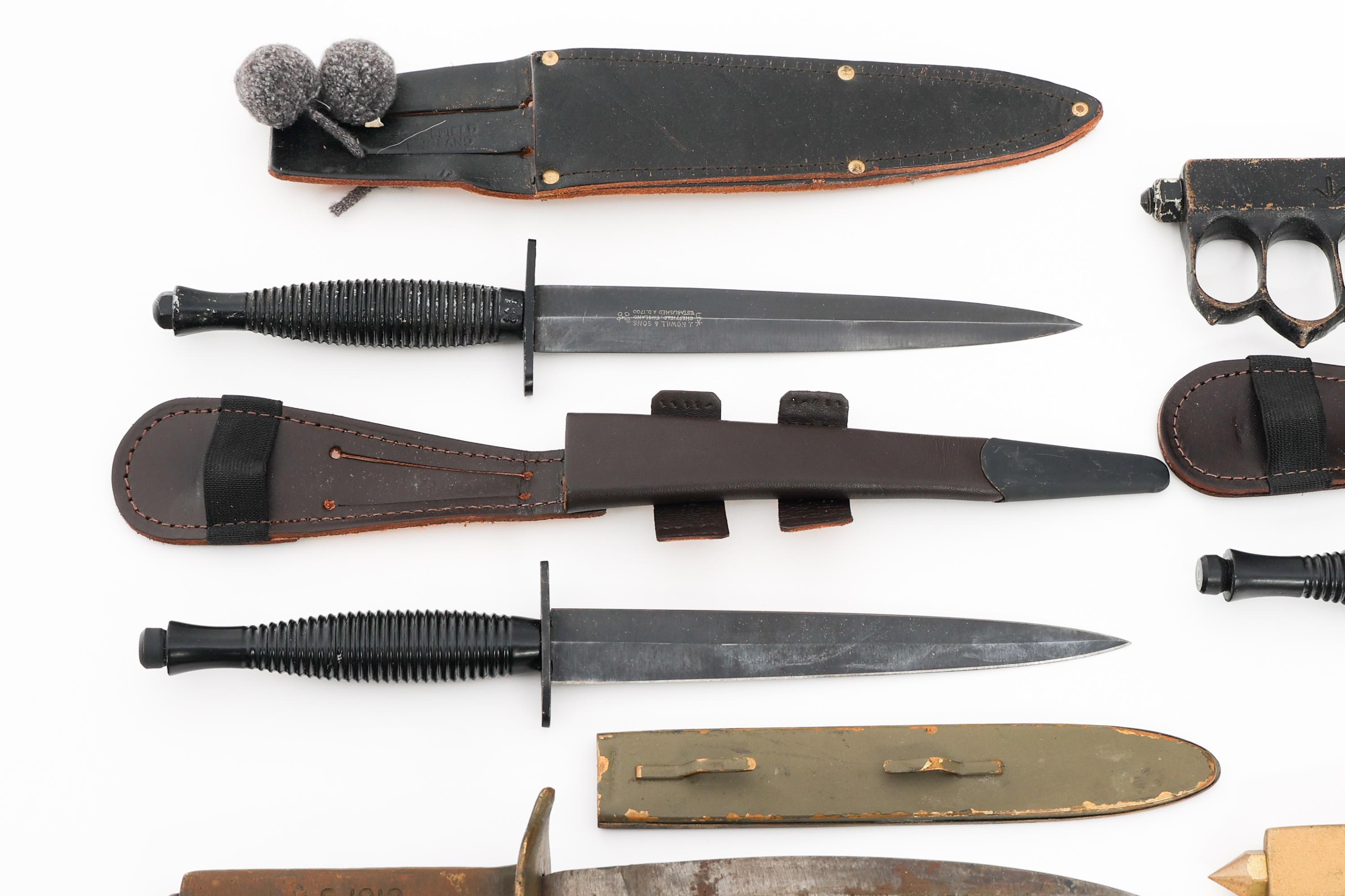REENACTOR WWI - WWII US TRENCH & FIGHTING KNIVES