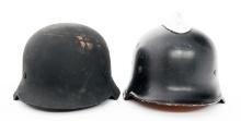 WWII GERMAN M34 FIREMAN & POLICE HELMETS