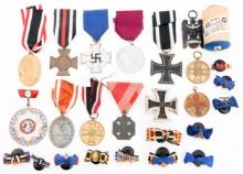 WWI - WWII GERMAN BADGES, IRON CROSS & MEDALS