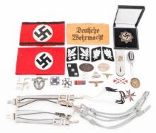 REENACTOR WWII GERMAN ARMBANDS, INSIGNIA & BADGES