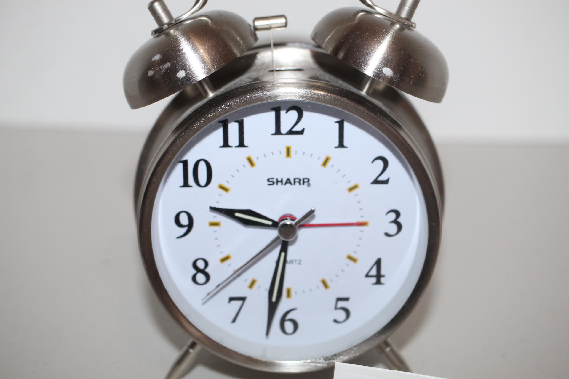 Sharp Alarm Clock, Model SPC800, Battery Operated, Metal & Plastic, 6 3/4"H x 4 1/2"W