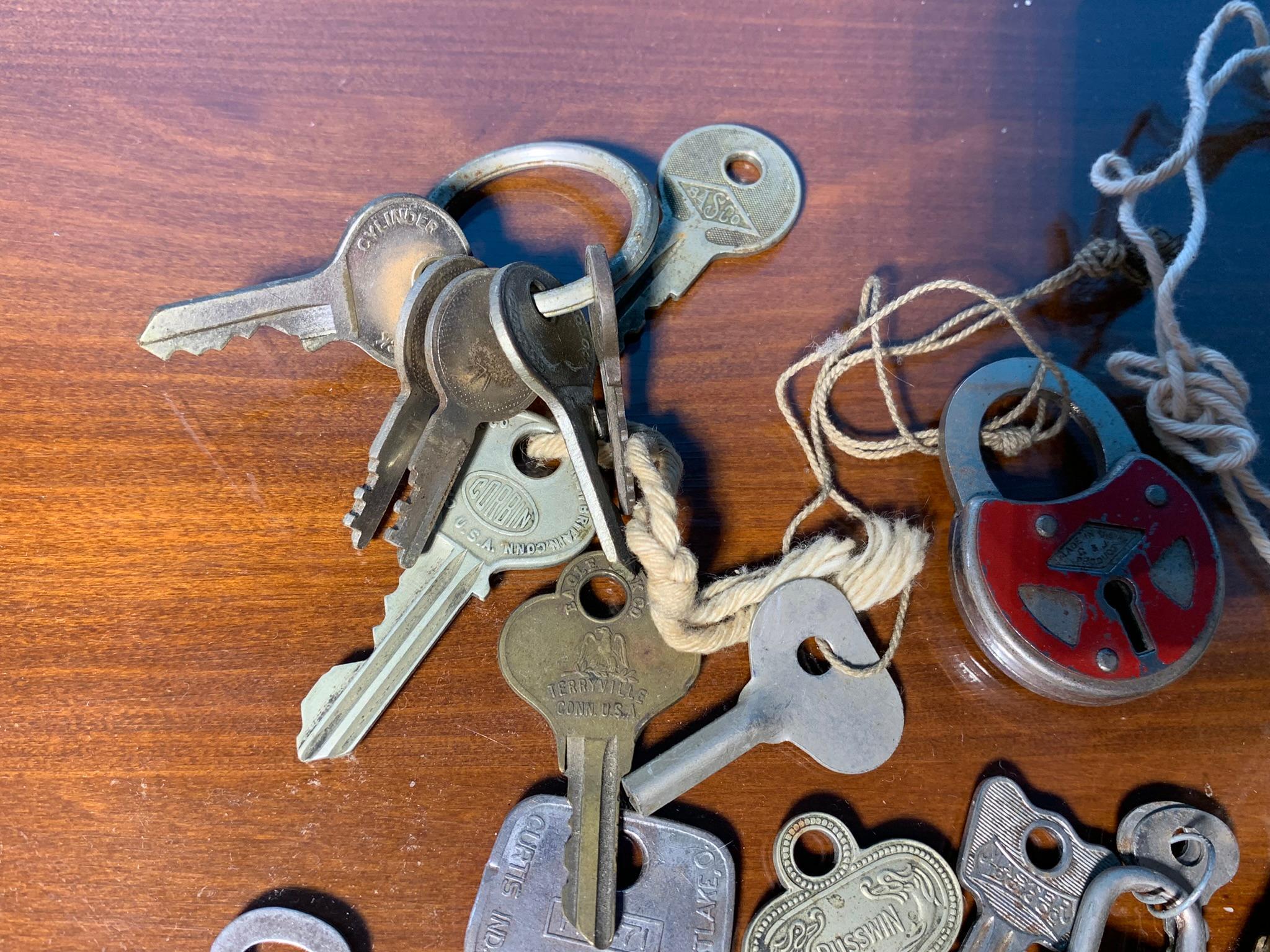 Group of Vintage Keys and Locks