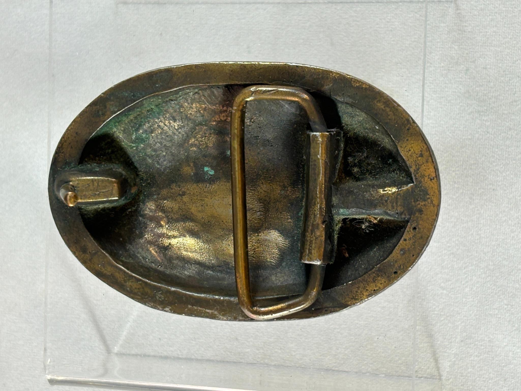 Unusual Vintage Scarab Brass Belt Buckle