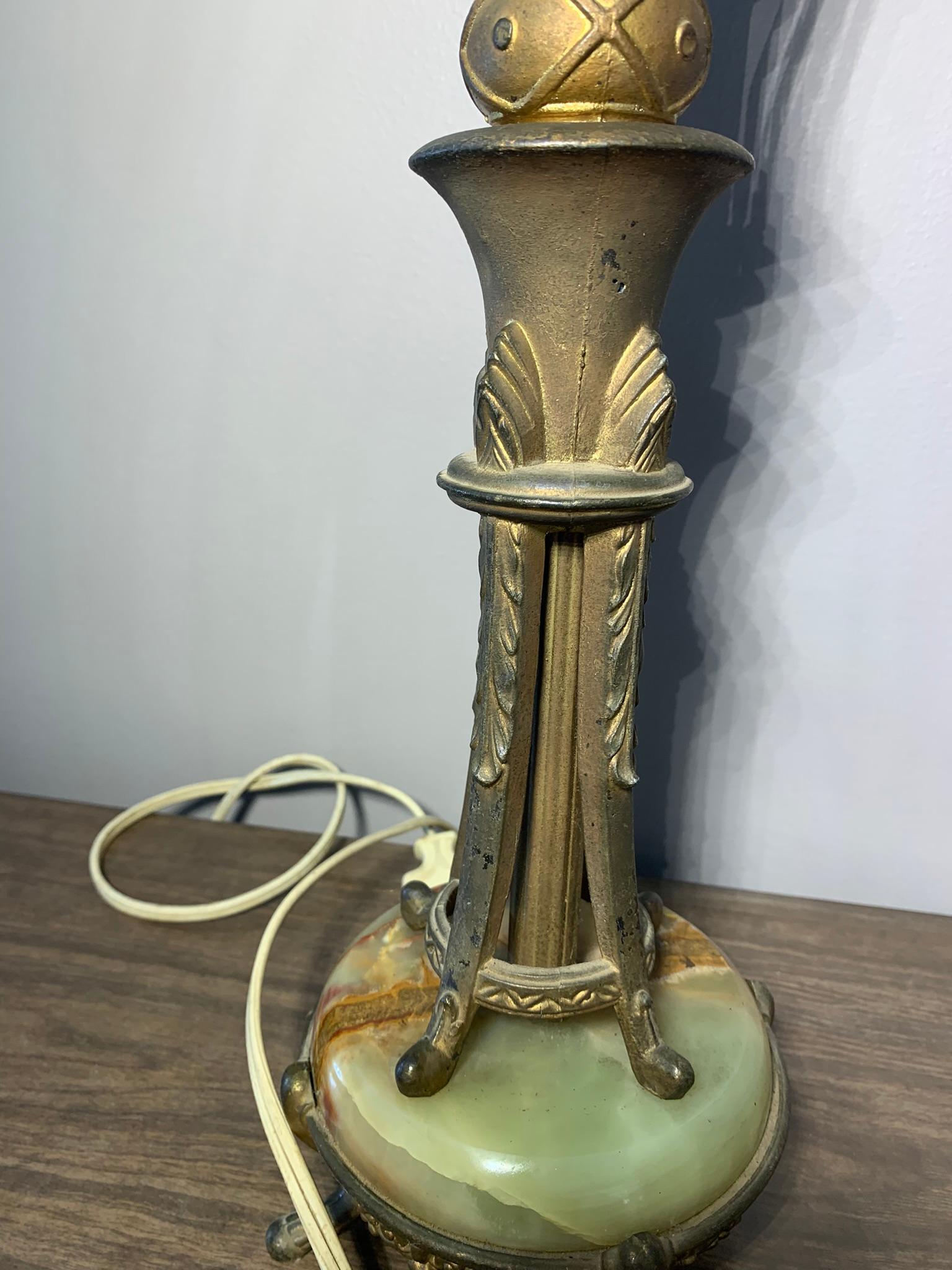 Art Deco Style Lamp with Marble Accent