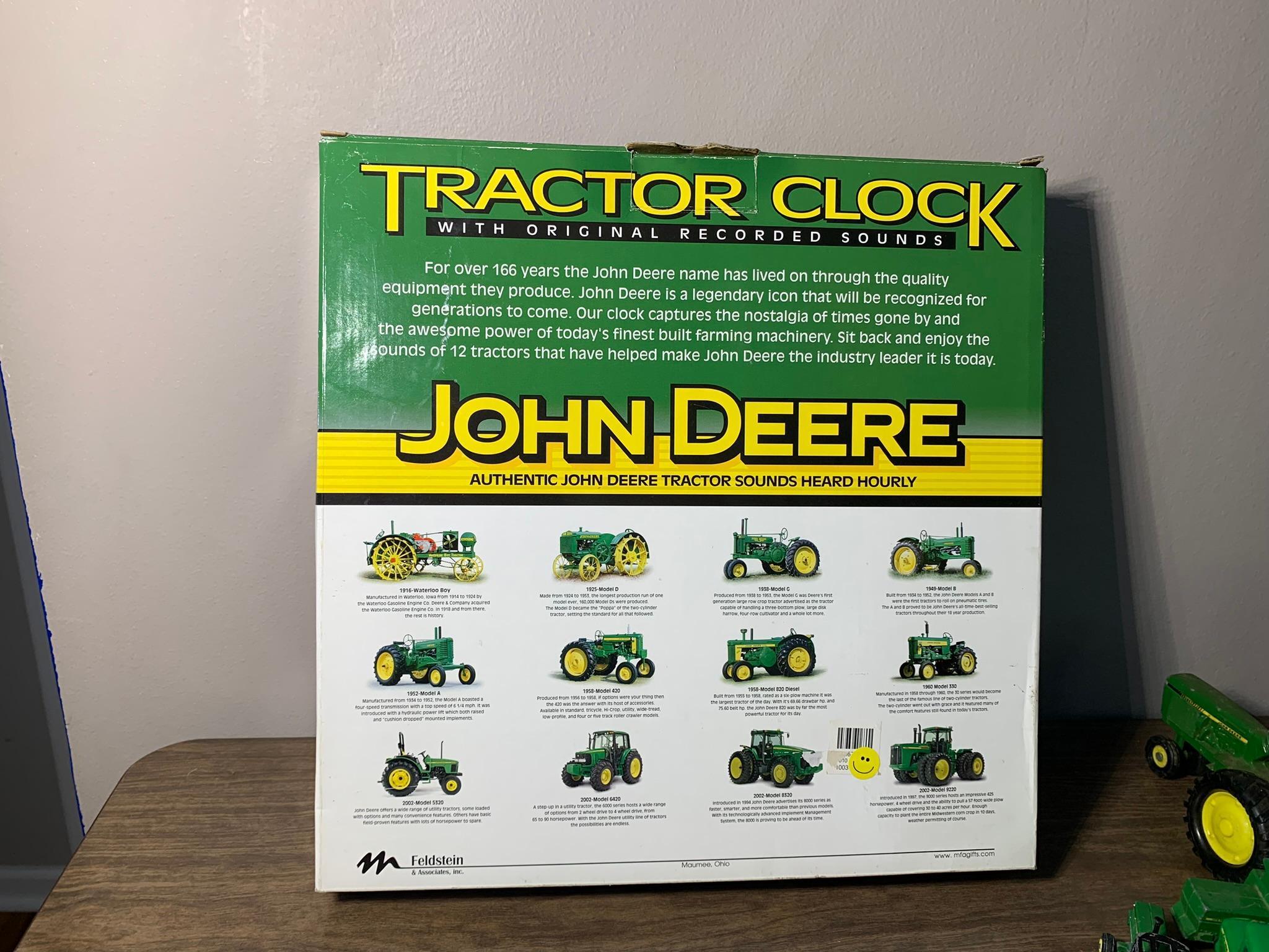 John Deere Tractor Clock & Diecast & Plastic John Deere Tractors by Ertl