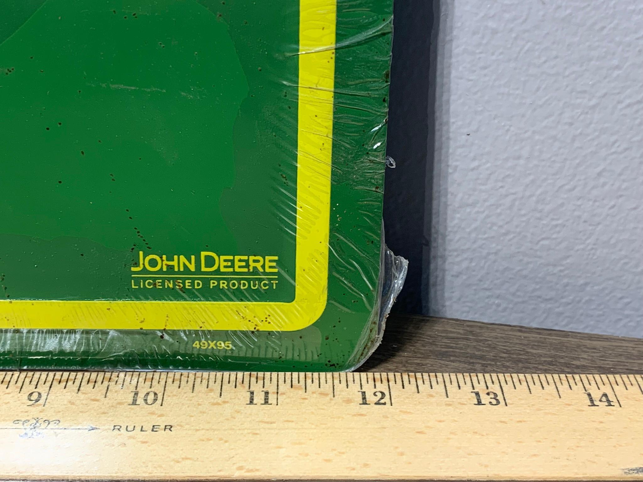 John Deere Signs, Lights, Match Holder, Tin & Thermometer
