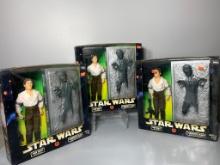 Three Star Wars Hans Solo Figures Toys In Original Boxes