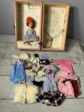 Vintage Doll Baby Trunk with Doll and Doll Clothing