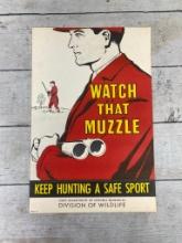 Great Vintage 1950s Original Ohio Hunting Firearms Safety Poster