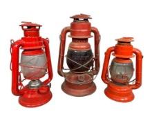 Dietz Red Glass Little Wizard Railroad Lantern, Made in China Lantern & Hongkong Lantern