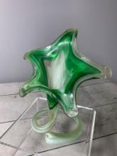 Blown Glass Art Glass Vase Marigold Jack in the Pulpit