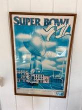 Vintage Super Bowl XII Poster in Frame