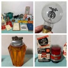 Vintage Aerolux Masonic Shriner Light Bulb, Sterling Thimble, Vintage Cocktail Books, & More