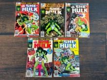 A Group of Five Marvel Comics She-Hulk Comic Books