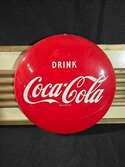 Coca Cola Sign, Button is Metal
