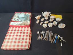 Group of children's Japan china, flatware, assorted patterns