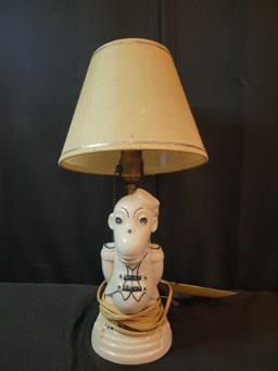 Eldon porcelain Monkey Circus lamp