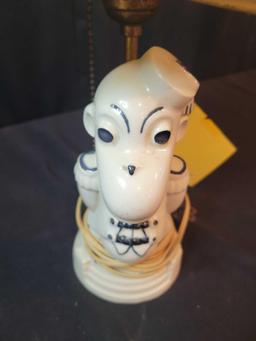 Eldon porcelain Monkey Circus lamp