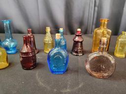 Box lot of vintage advertising and collectible minature bottles