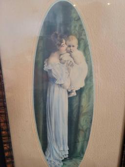 Zula Kenton A Ministering Angel, unmarked lady with child print in period frames