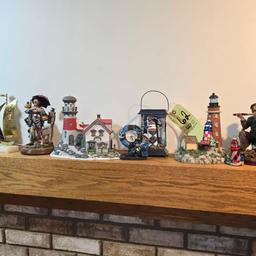 Nautical Figurines, decor, light houses, on top of mantle