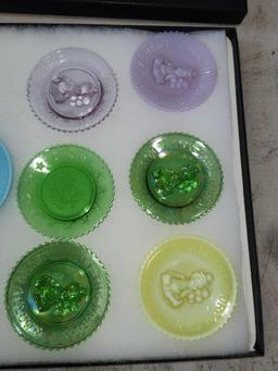 Carnival & Slag Glass Cup Plates