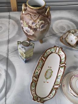 Nippon Porcelain Hand Painted Vase Salt Dips