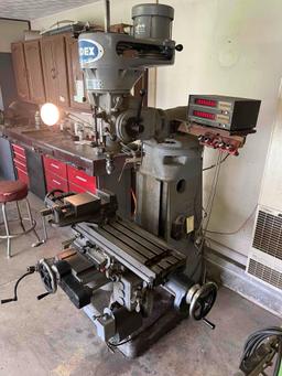 Index Model No. 745 Milling Machine with Doerr 220/440 1hp Electric Motor, Series 1 Model 1300 Phase