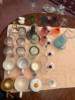 Martini Glasses, Salt and Pepper Shakers, Coffee Mugs