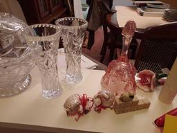 Contents of Shelf - Glass Small Decor, Figurines, & Pattern Glass