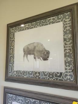 Pair of framed Buffalo themed prints