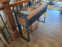Modern 3 drawer foyer stand with light metal frame