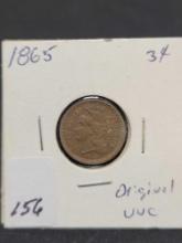 1865 Liberty 3 cent coin
